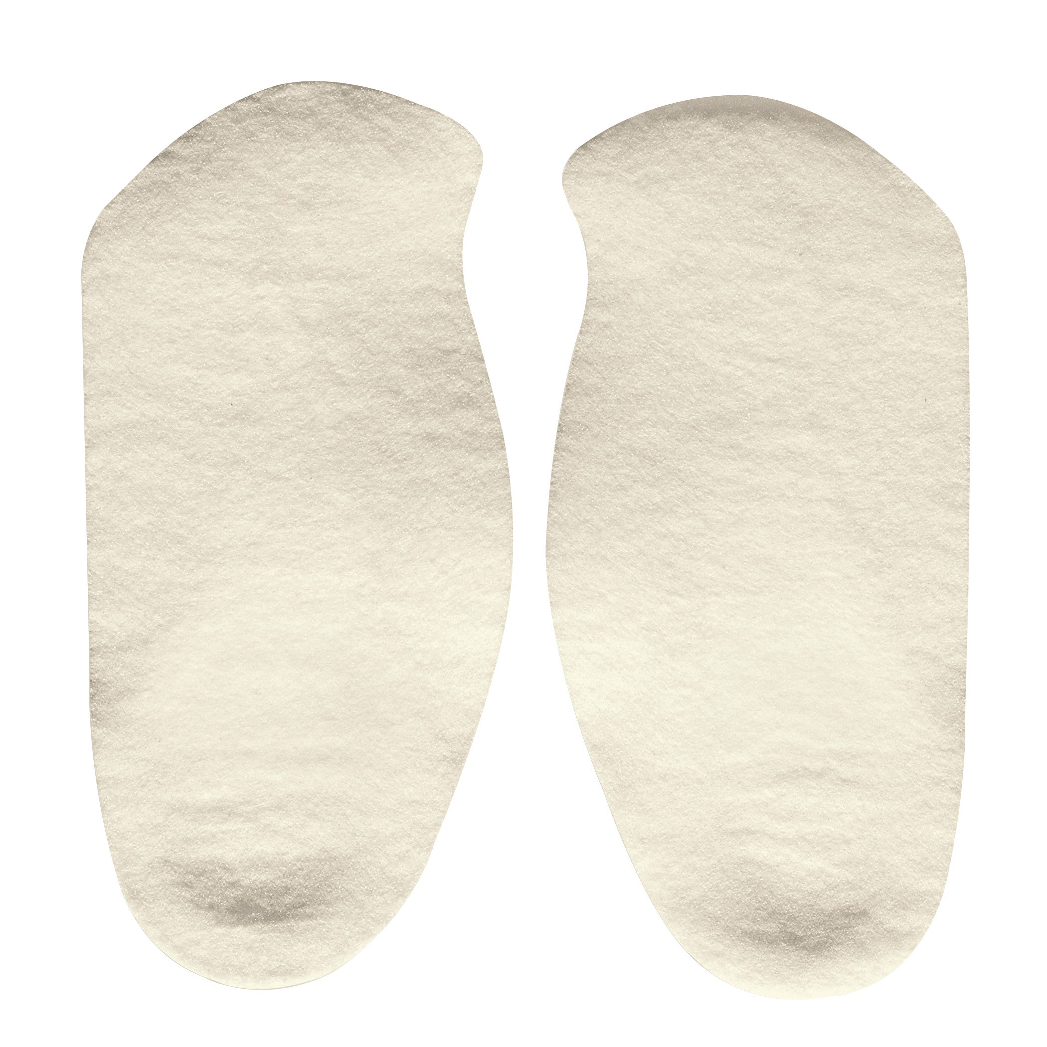 A pair of Hapad Comf-Orthotic Insoles shown on a white background, featuring a curved shape and soft texture.