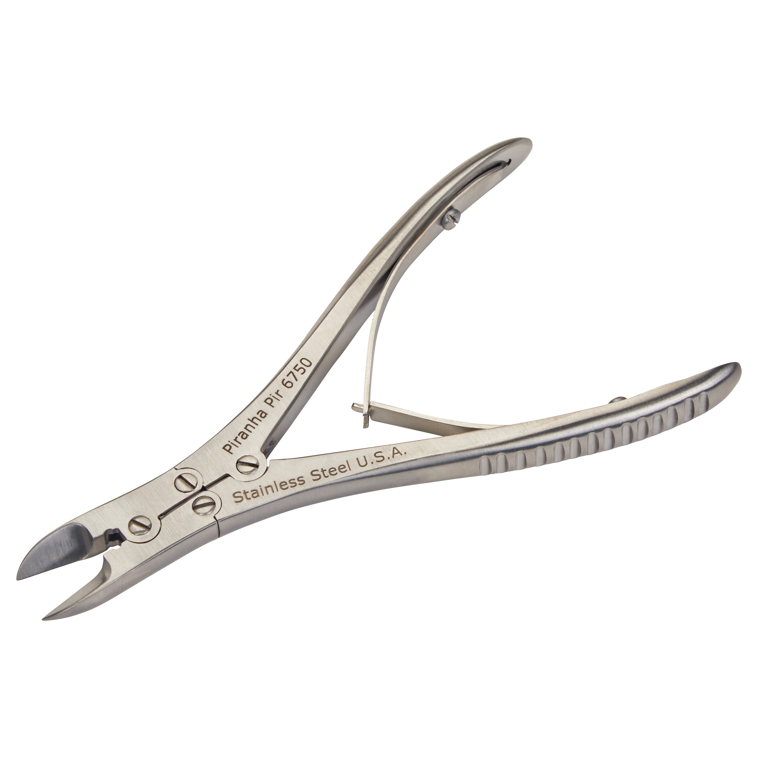 A stainless steel Nail and Bone Cutter with curved blades and ergonomic handles.