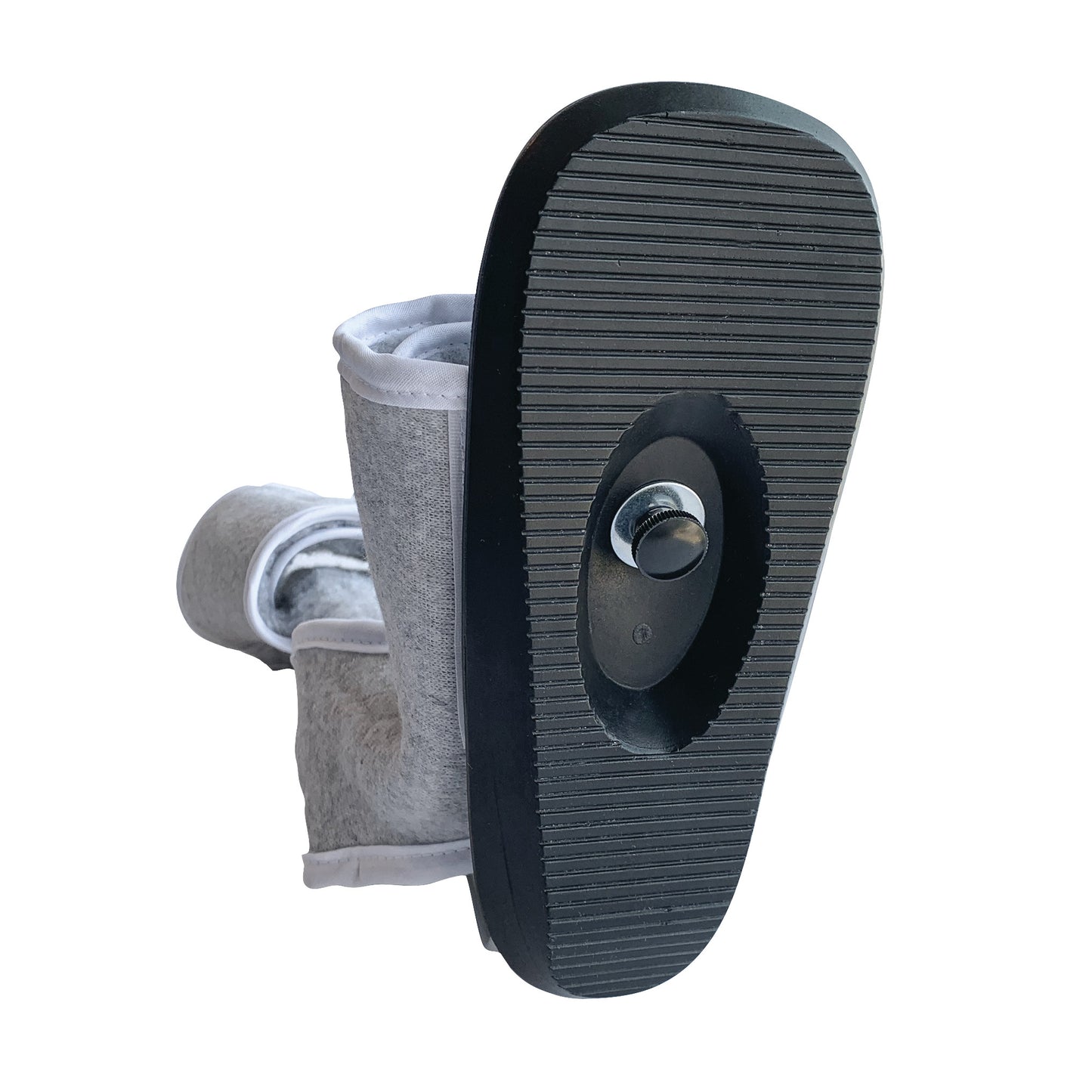Outsole for AliMed MultiBoot Standard Contracture Boot, featuring a textured black sole with a metal attachment screw.