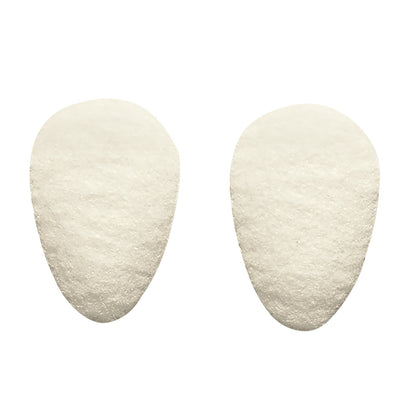 Pair of Hapad Neuroma Pads, teardrop-shaped, soft white material, used for foot support.
