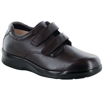 Apex Conform Men's Double-Strap Casual Shoes in dark brown leather with a black rubber sole and two adjustable straps.