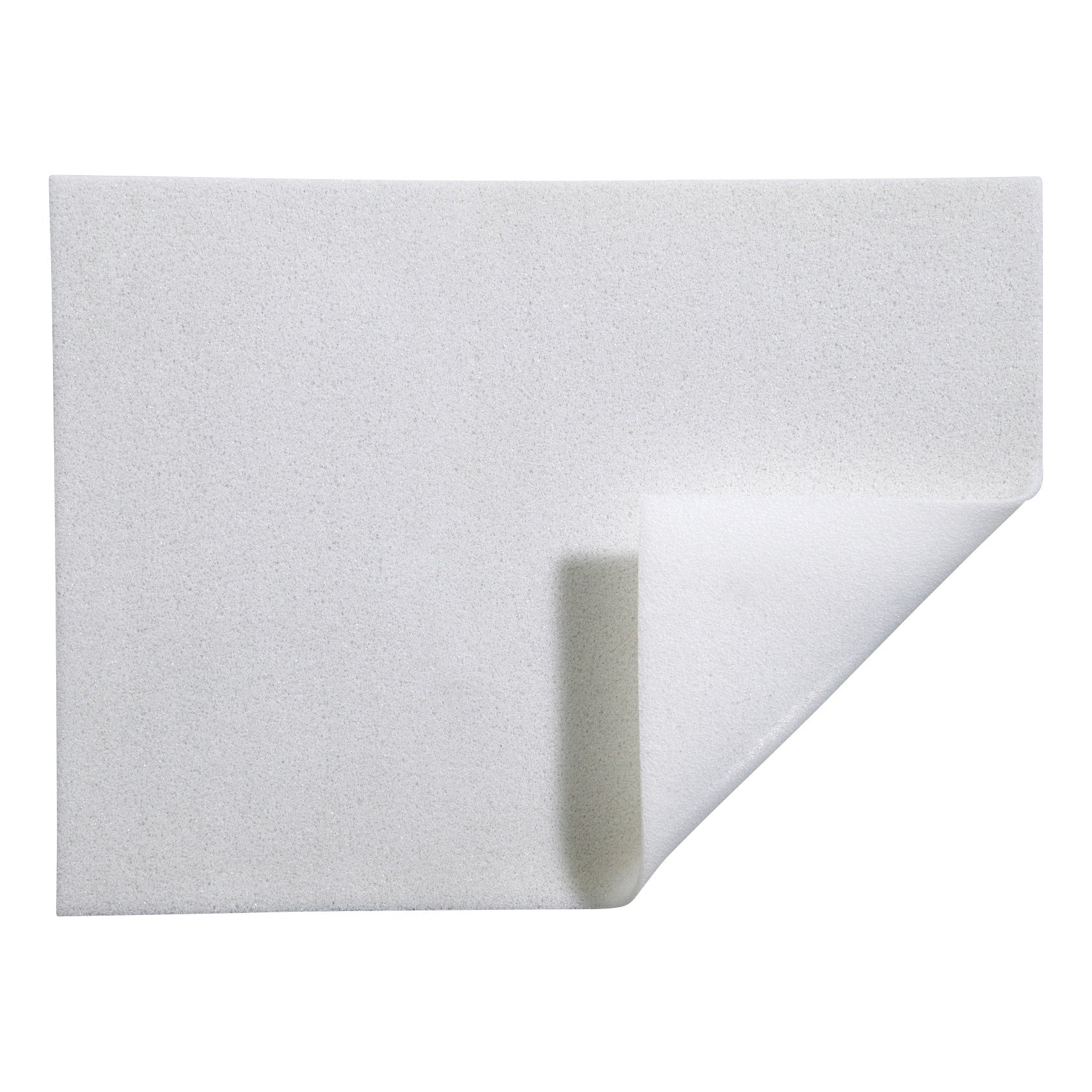 Molnlycke Mepilex Soft Silicone Exudate Transfer Dressing is shown with a corner peeled back, revealing its flexible texture.