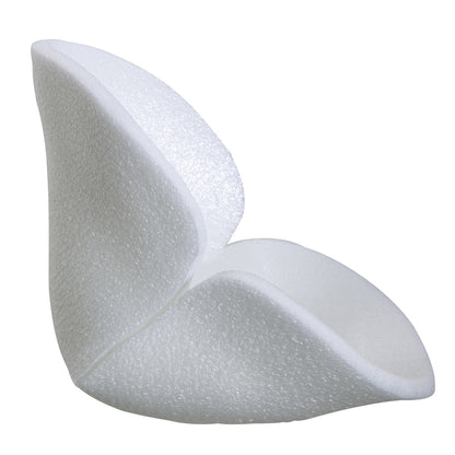 Molnlycke Mepilex Heel Dressing, a white foam pad, designed to fit the heel, offering protection and cushioning.