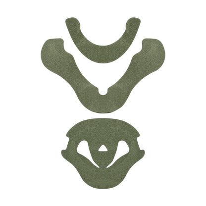 A green Replacement Pad Set for the Aspen Vista TX Cervical Collar, featuring three distinct pads in different shapes.