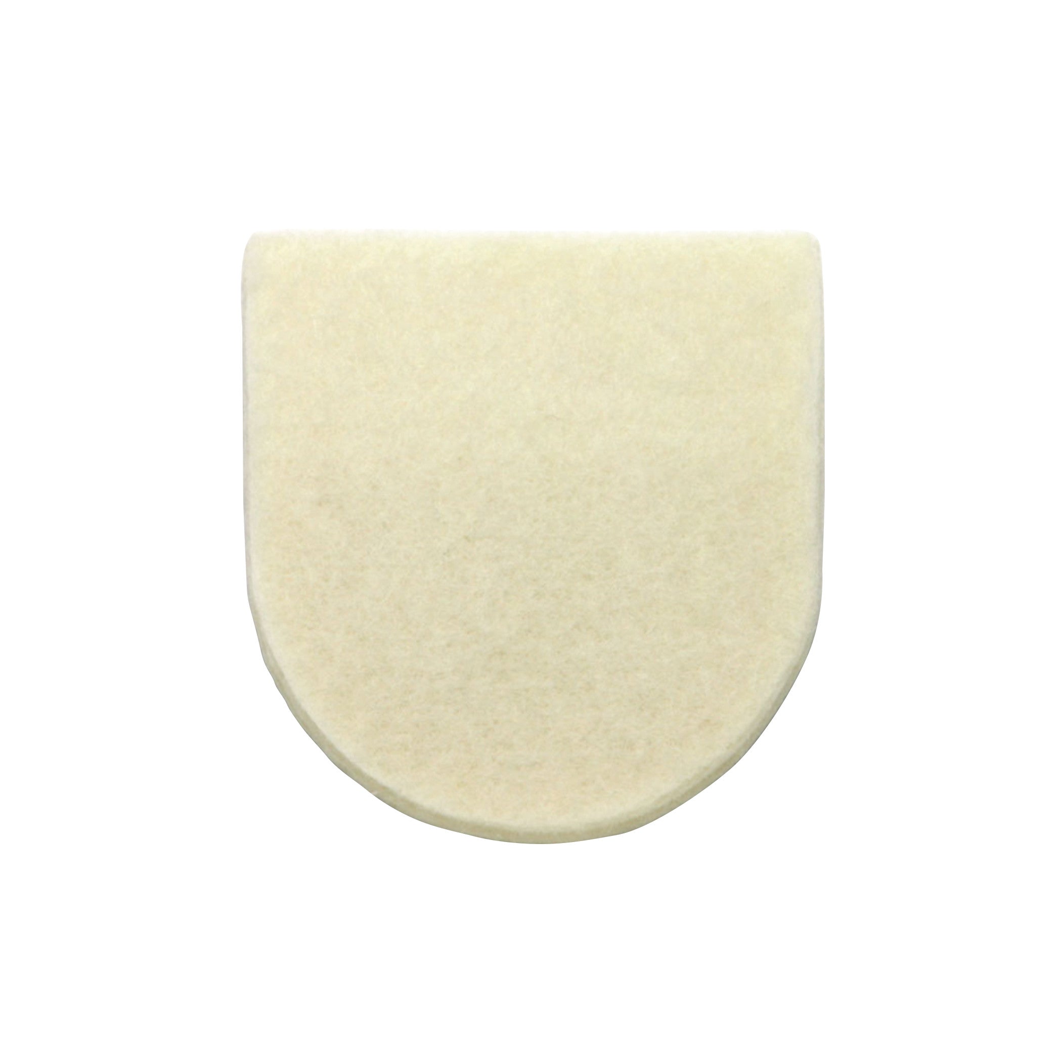 Felt Heel Pad in a U-shape, made of soft, white felt material, shown against a white background.