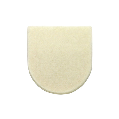 Felt Heel Pad in a U-shape, made of soft, white felt material, shown against a white background.