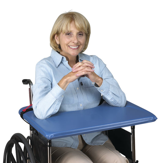 SofTop Lap Tray fits 20"-22"W Wheelchairs, 25"W x 20"L, Blue Vinyl