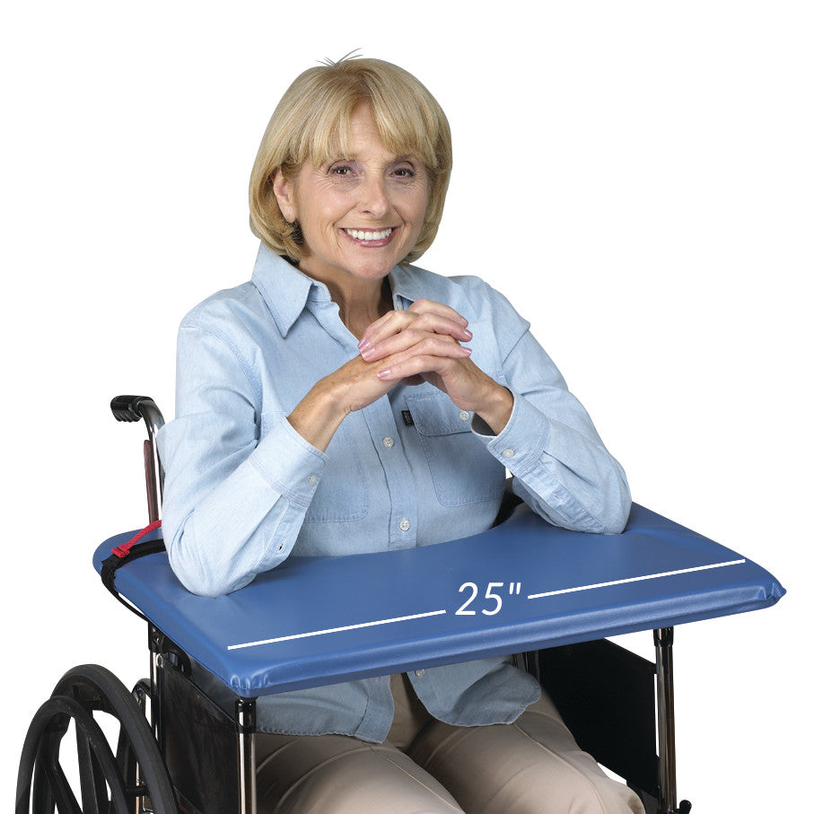 SofTop Lap Tray fits 20"-22"W Wheelchairs, 25"W x 20"L, Blue Vinyl