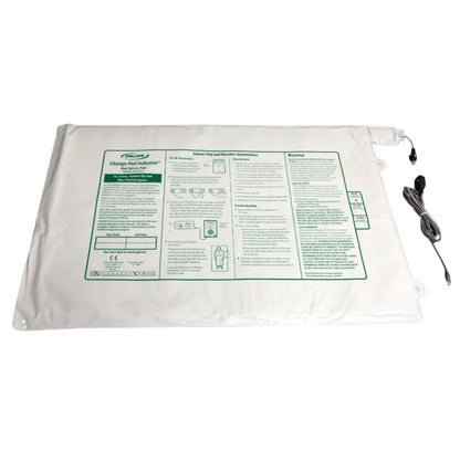 Smart Caregiver Timed Bed Sensor Pad with printed instructions and a connected cord for monitoring.