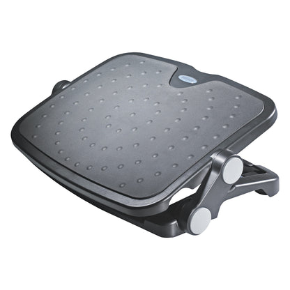 AIData Luxe Comfort Footrest with adjustable height and textured surface for grip. It features a sleek design with side levers.