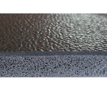 Close-up of the FabSafe Anti-Slip Fall Mat edge, showing a textured brown surface and porous material underneath.