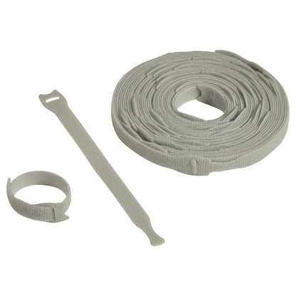 A roll of AliMed AliTies is shown, featuring one individual tie and an example of it looped in a circle for securing.