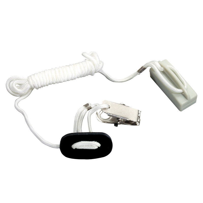 Replacement Magnetic Pull-Cord for AliMed Basic Magnetic Pull Cord Alarm, featuring a white cord, clip, and magnetic attachment.