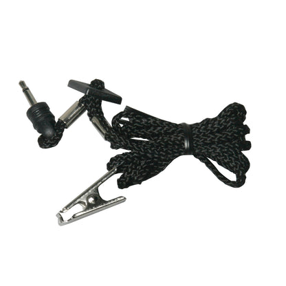 Replacement Pull Cord for AliMed Pull-Cord Alarms, featuring a braided black cord, metal clip, and connector fitting.