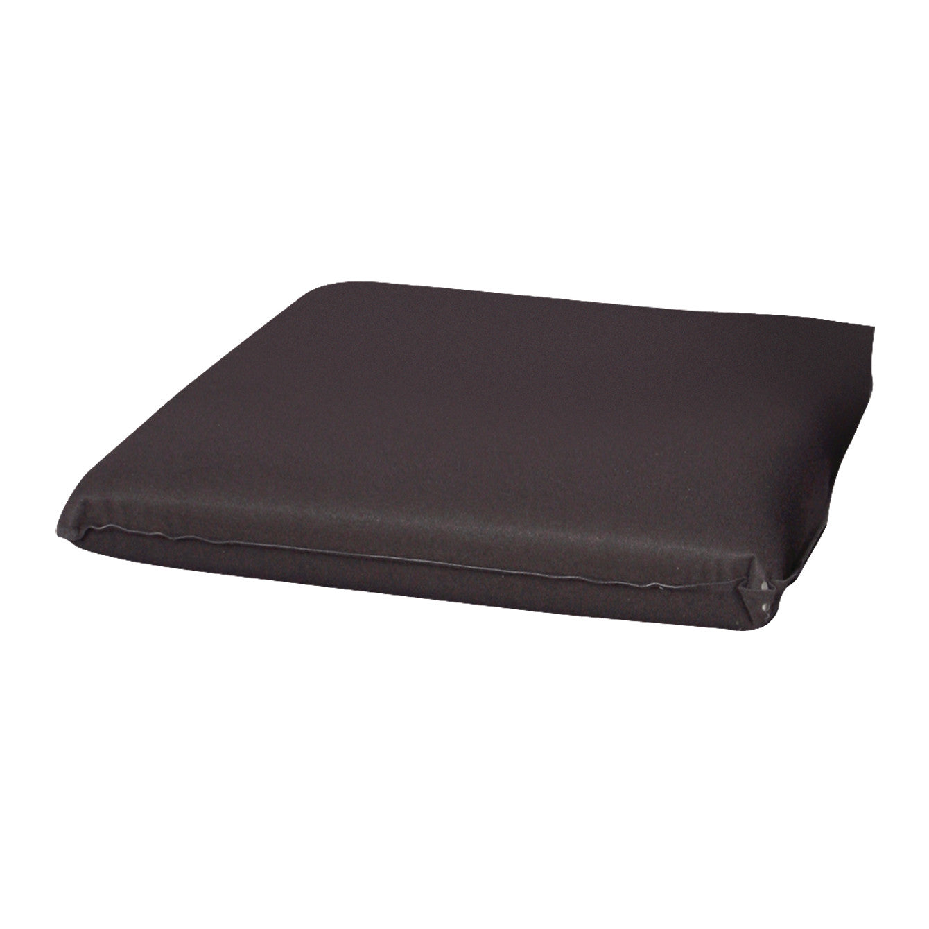Black cushion with a soft cover designed for seating support. This AliMed Sensor Cushion is sleek with slightly rounded edges.