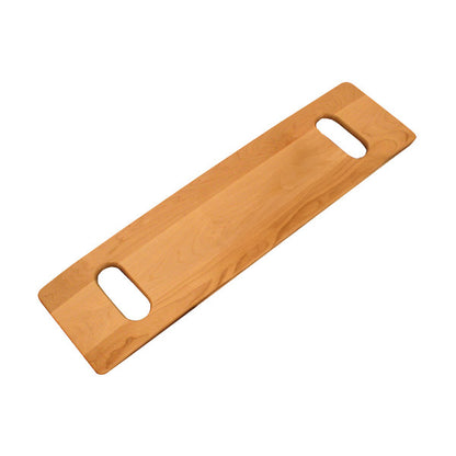 AliMed Maple Transfer Board, a long wooden board with two rounded handle cutouts at each end, shown against a white background.