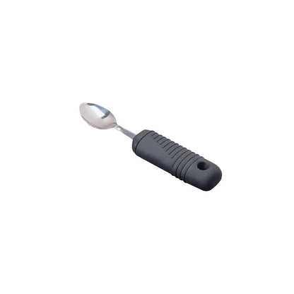 AliMed Bendable Utensil, a spoon with a metal head and a thick black rubber handle, designed for easy grip and adjustment.
