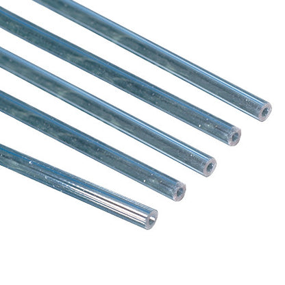 Five angled AliMed Reusable Drinking Straws are shown. They are transparent with a slightly blue tint.