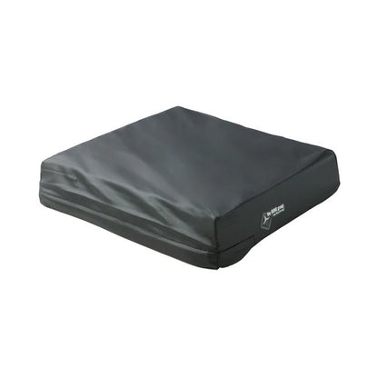 Black, heavy-duty replacement cover for ROHO LOW-PROFILE wheelchair cushion, shown on a white background.