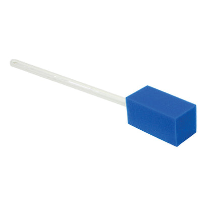 AliMed Scrub Pals Scrub Brush features a blue foam rectangular head on a long white plastic handle.
