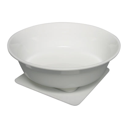 White Freedom Suction Bowl with a square base, designed to prevent slipping.