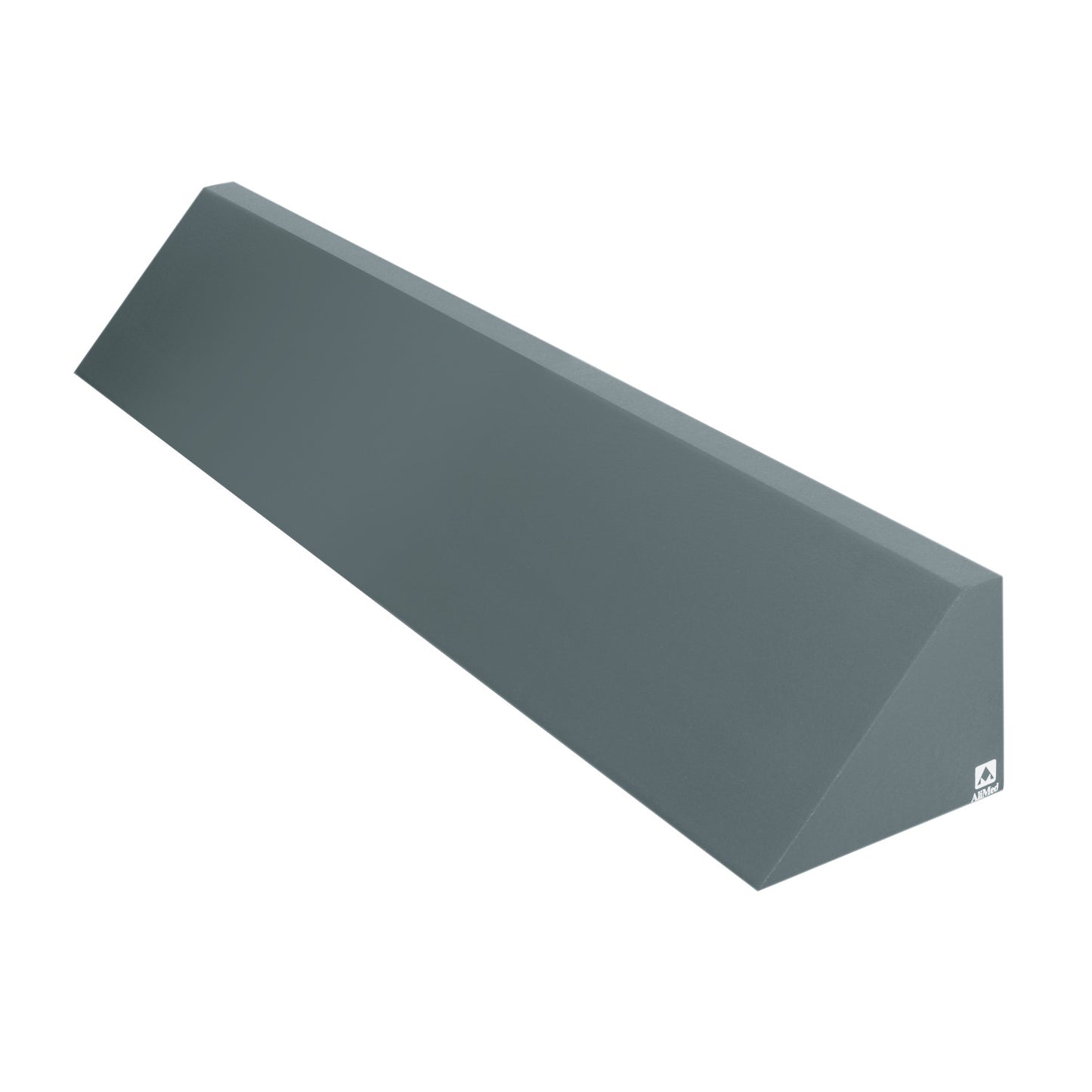 A triangular gray wedge labeled "AliMed Bariatric Body Positioning Wedge" used for body support and positioning.
