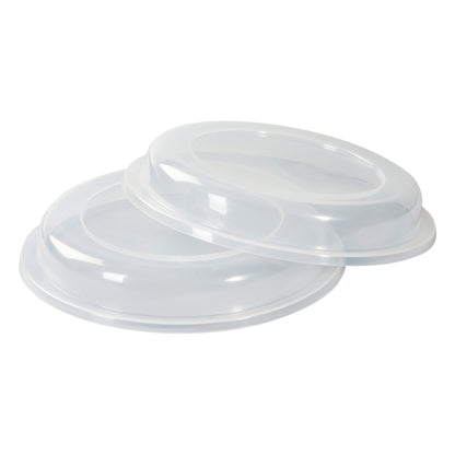 Translucent Lids for AliMed Assistive Dining Plates, showing two clear lids stacked on top of each other.