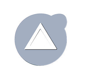 Suremark Clearmarks Skin Marker features a white triangle on a blue circle with a small circular tab protruding from the edge.