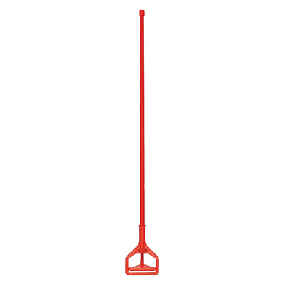 Red "Mop Holder with Handle" for MRI Custodial Cart shown. It has a long handle with a triangular base.