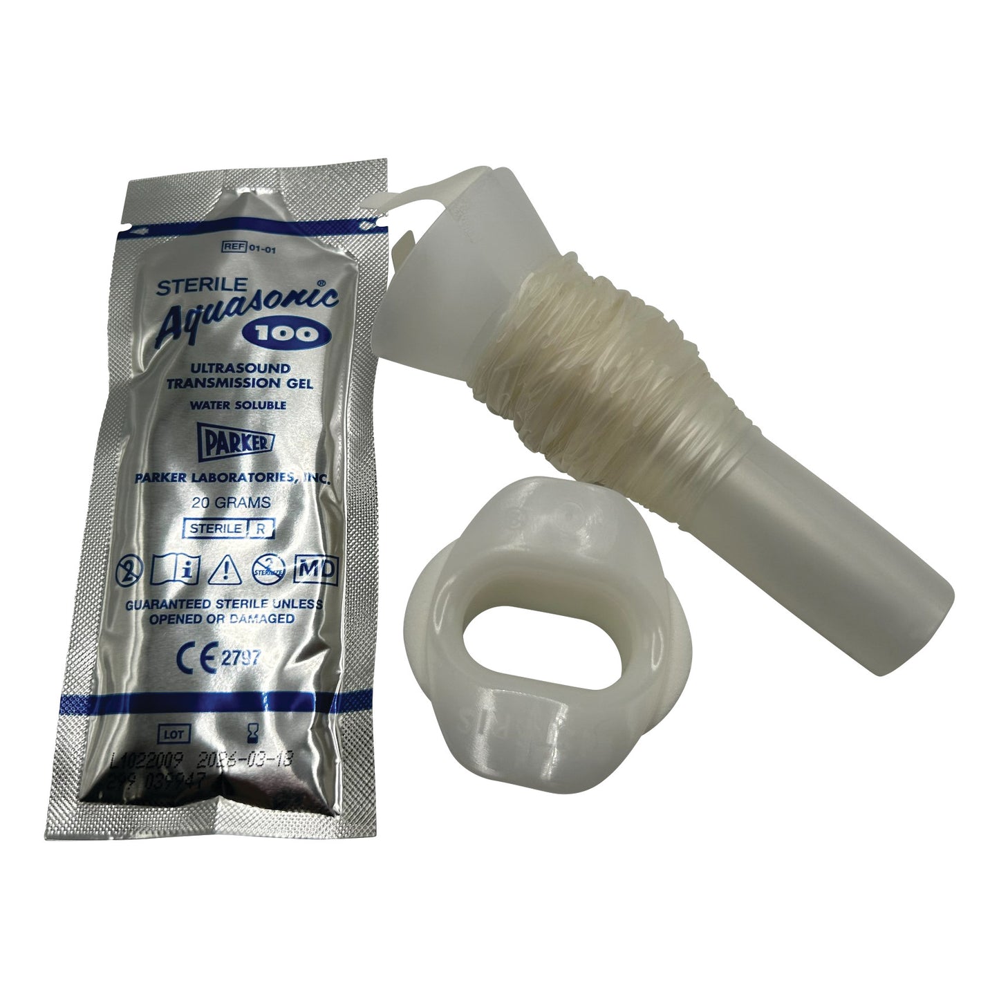 CIVCO CIV-Flex Transesophageal Echocardiography (TEE) Probe Cover Kit includes a probe cover and Aquasonic gel packet.