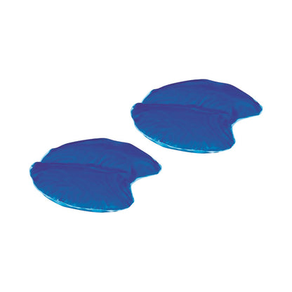 Two Azure Heel Protectors, blue and crescent-shaped, are shown on a plain white background.