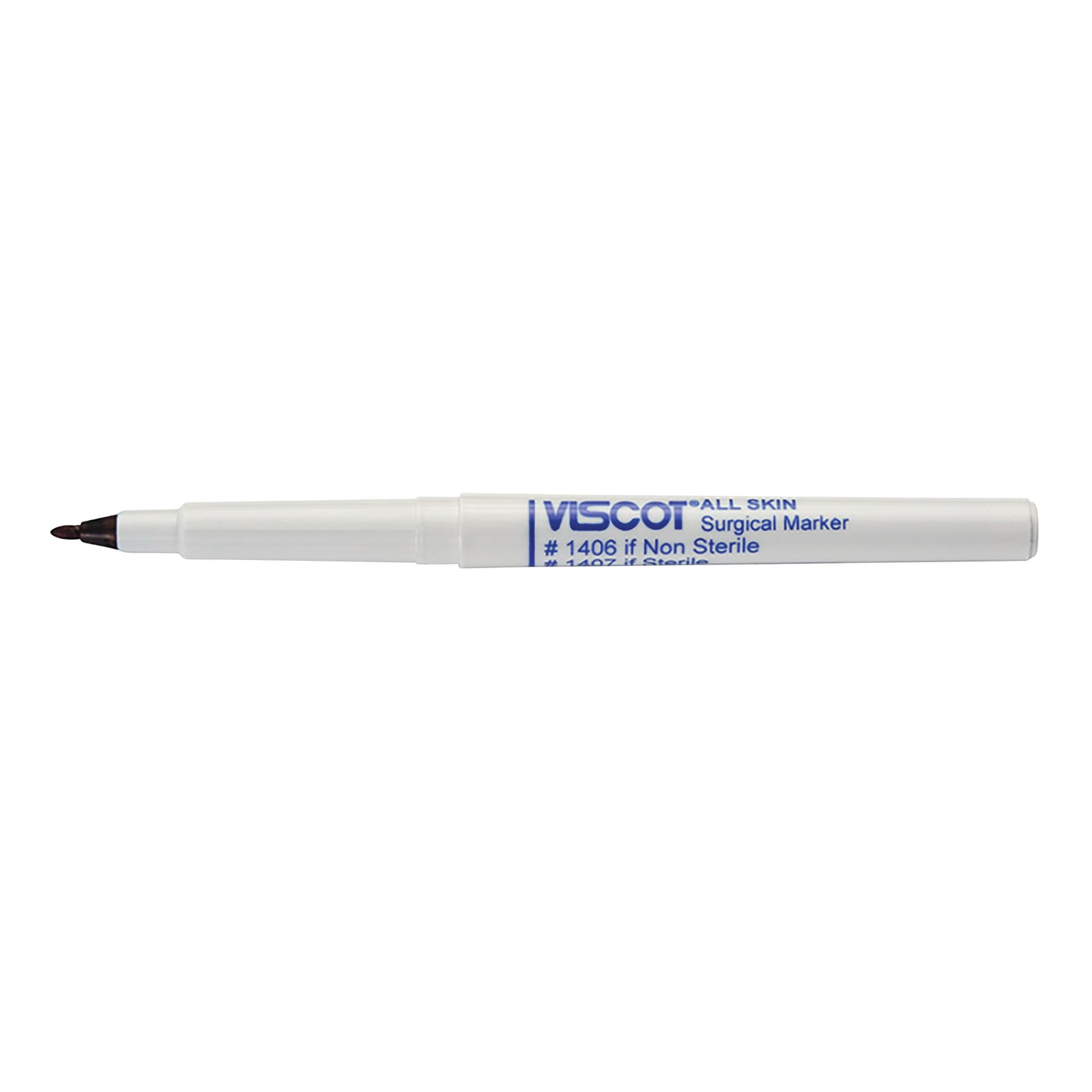 Viscot AllSkin Surgical Skin Marker with a fine tip and blue text on its white body, designed for marking on skin.