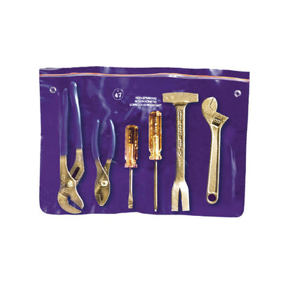 MRI 6-Piece Tool Kit displayed in a purple holder. The tools include pliers, screwdrivers, a hammer, and an adjustable wrench.