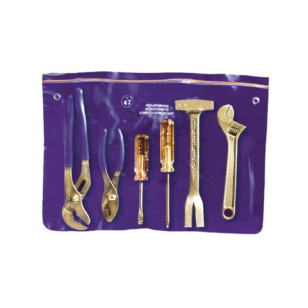 MRI 6-Piece Tool Kit displayed in a purple holder. The tools include pliers, screwdrivers, a hammer, and an adjustable wrench.