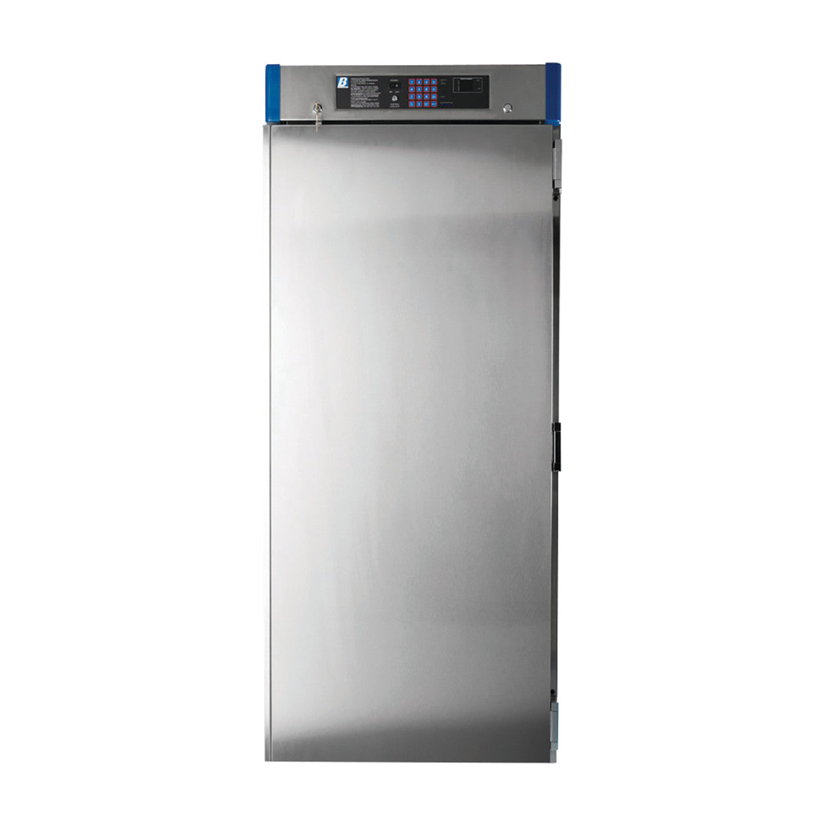 Blickman 4-Shelf Digital Warming Cabinet with a sleek stainless steel design and digital controls on the upper front panel.