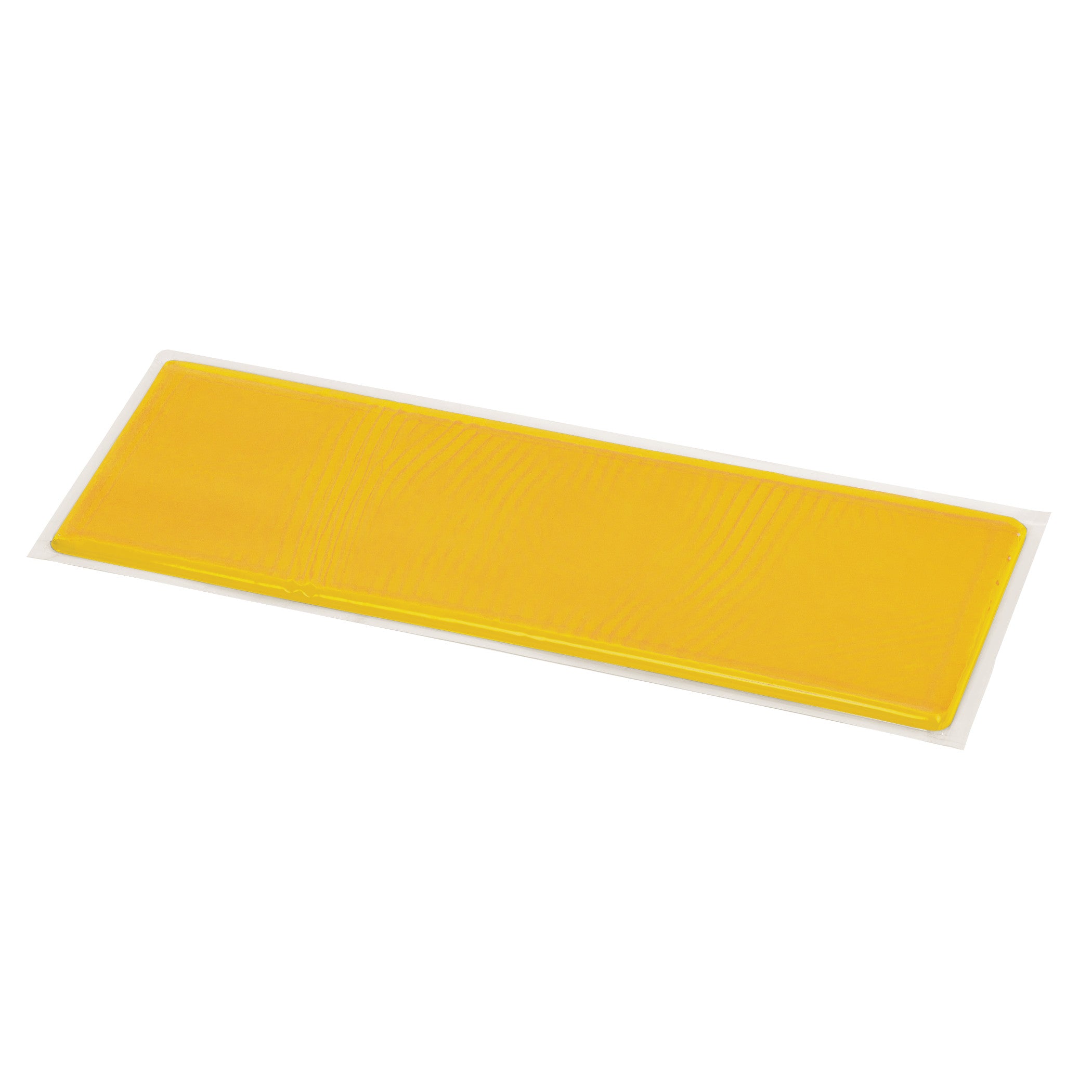 The AlliMed AliGel Fracture Table Foot Pad is a rectangular, yellow pad with a smooth surface, designed for medical use.