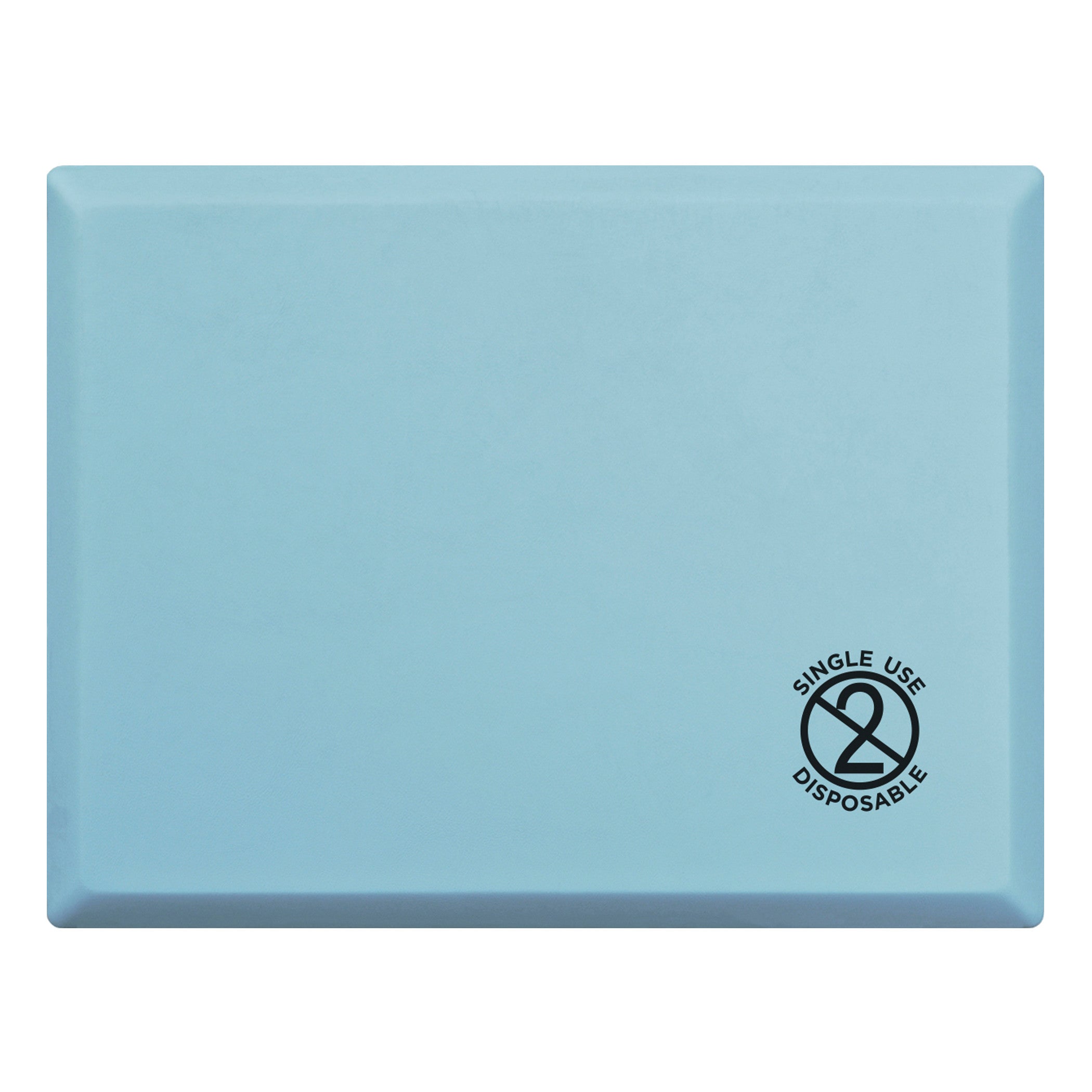 A blue 'GelPro Disposable Surgical Comfort Stool Mat' with a 'Single Use Disposable' symbol on the lower right corner.