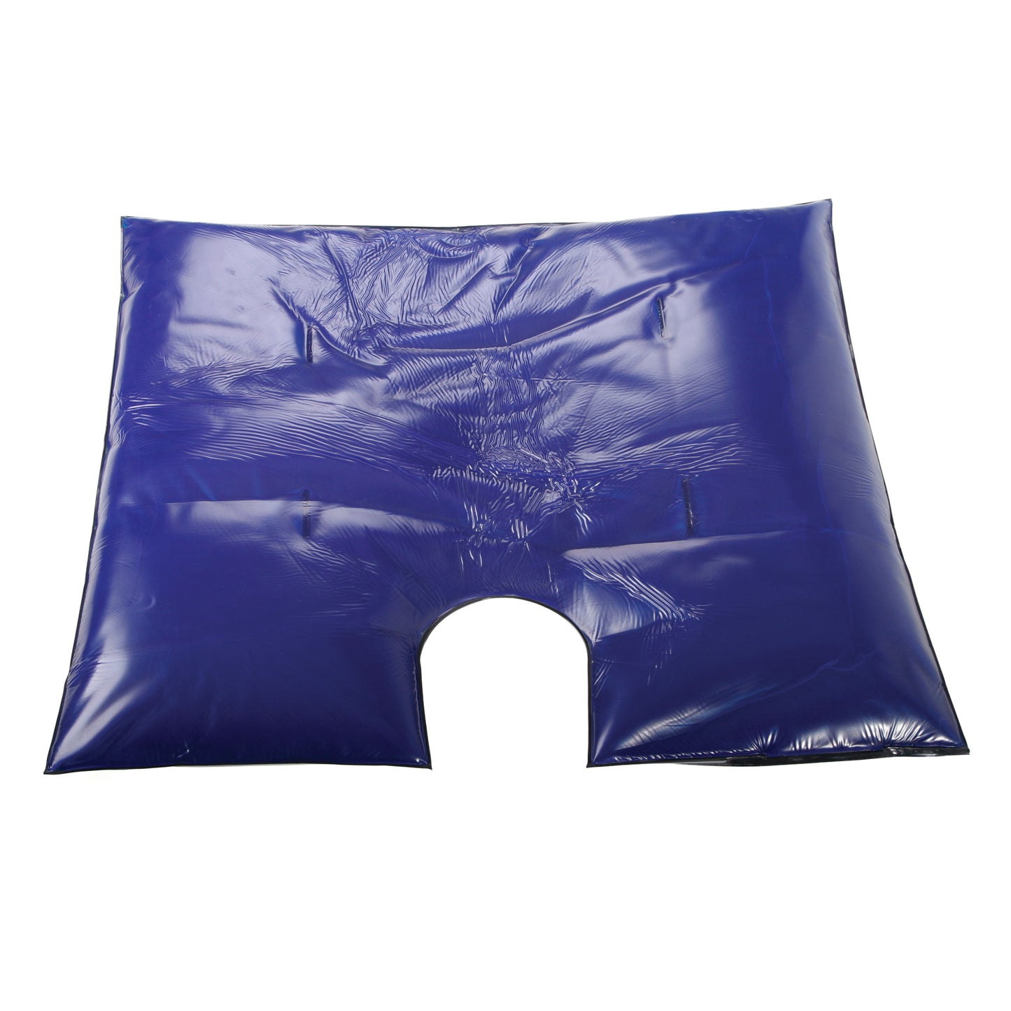 AliMed Gel Bean Bag Positioner with Cutout; a blue, rectangular cushion with a central U-shaped cutout for support.