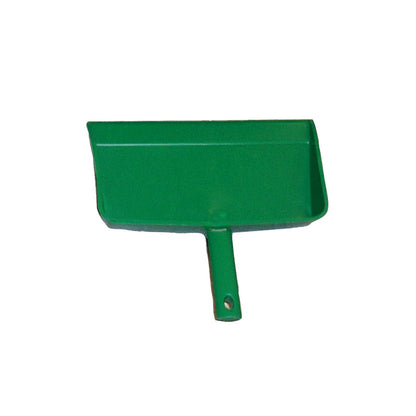 Green MRI Dustpan with a handle and a hole for hanging, designed for cleaning purposes.