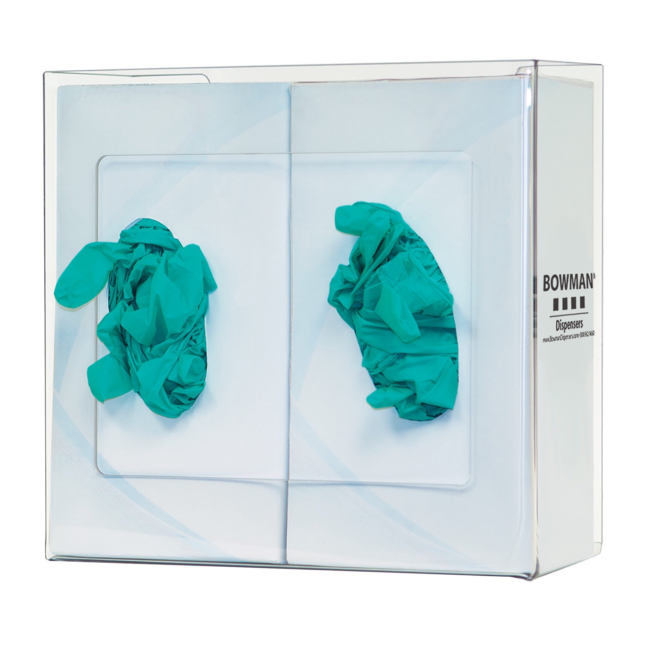 Basic Glove Box Dispenser, No Dividers, Clear PETG, Double, 6/Case
