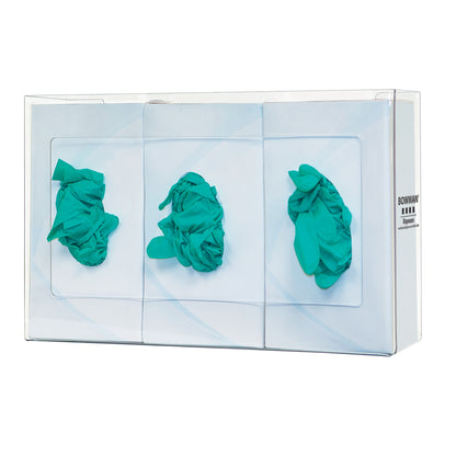 Basic Glove Box Dispenser, No Dividers, Clear PETG, Triple, 6/Case