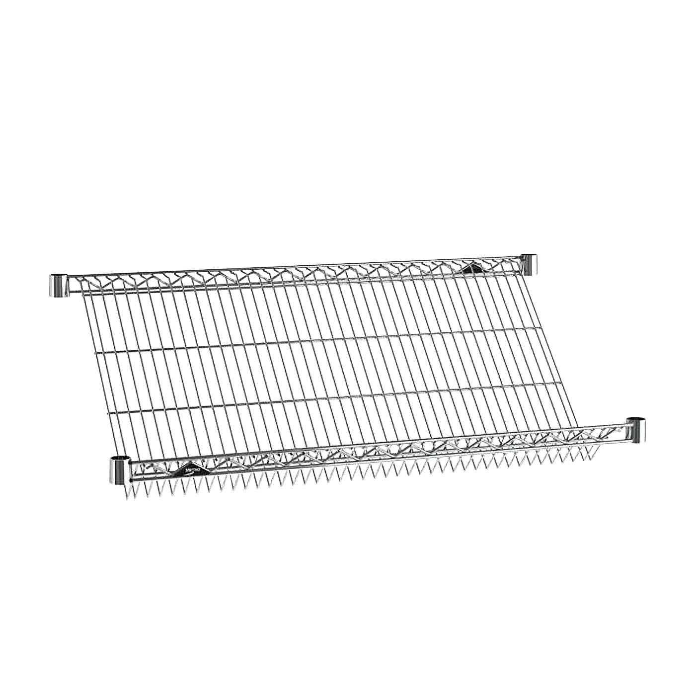 Metal shelf designed for the Nexel Suture Cart, featuring a wire grid pattern, viewed against a plain white background.