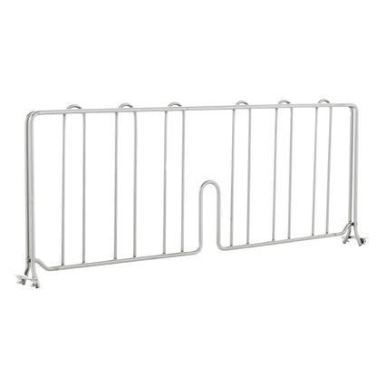 Metal shelf divider for Nexel suture cart with vertical bars and a U-shaped cutout at the bottom center.