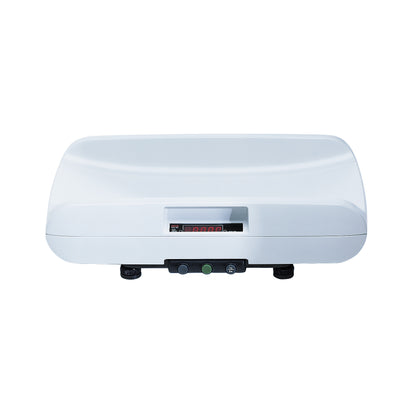 Seca Electronic Baby Scale shown with a white, contoured platform and digital display, designed for weighing infants accurately.