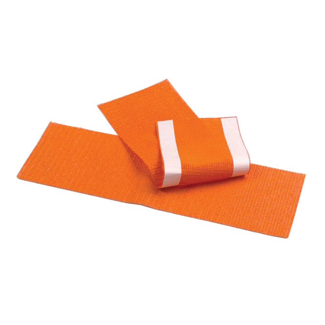 Orange SANDEL Trip-No-More Cord Alert with a textured surface and white stripes, designed to prevent tripping hazards.