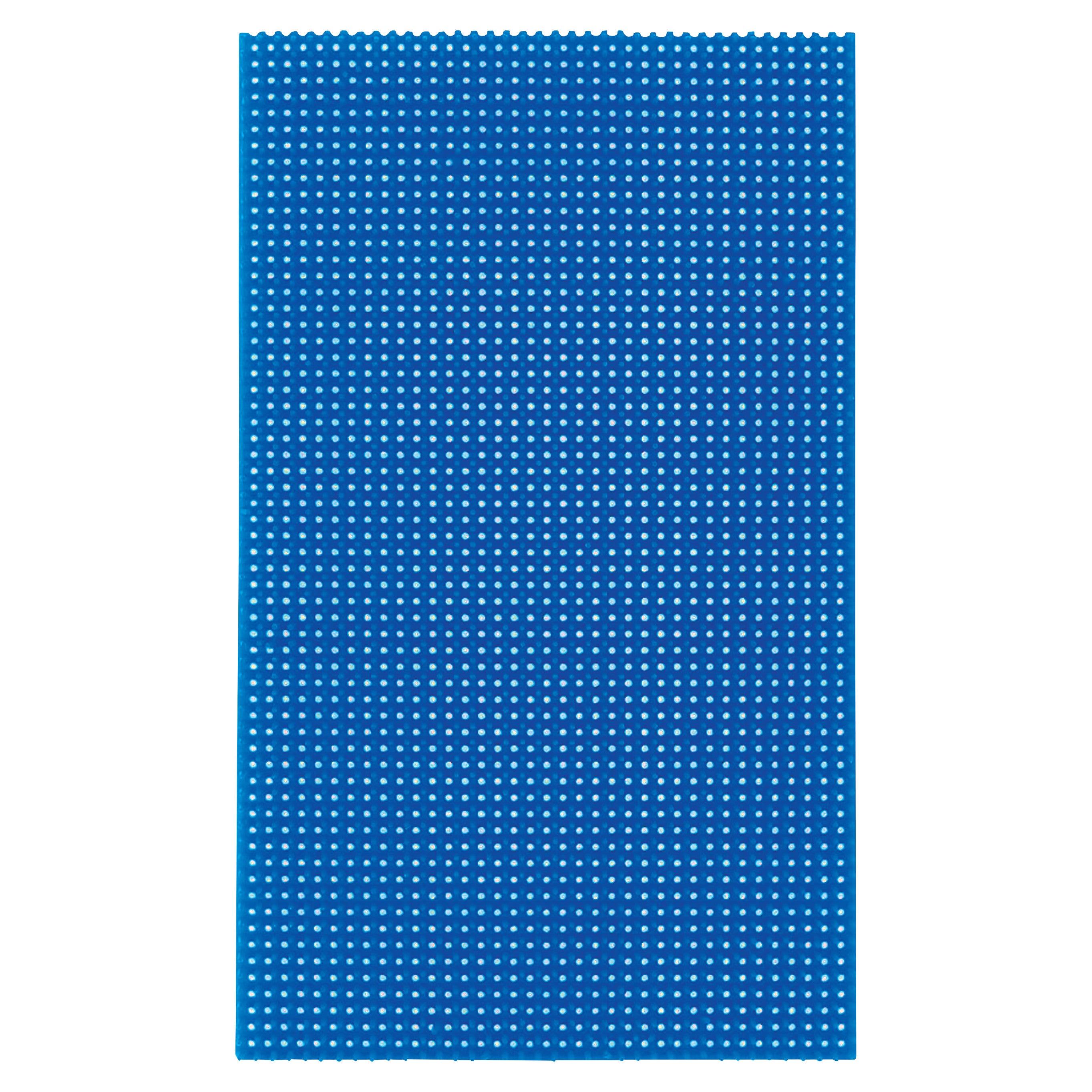 A blue "Silicone Mat for SteriSet Containers" featuring a grid of small, raised white dots across its surface.