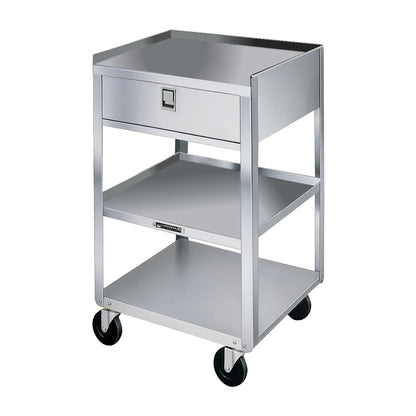 Stainless Steel Equipment Stand, With Drawer, 18-3/4"W x 30-1/8"H x 16-3/4"D