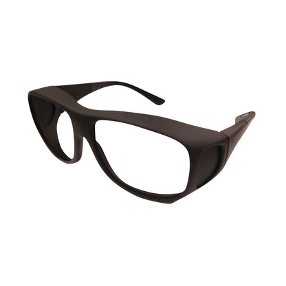 Black Fitguard Beta Fitover Radiation Protection Eyewear with large lenses and wrap-around design for optimal coverage.