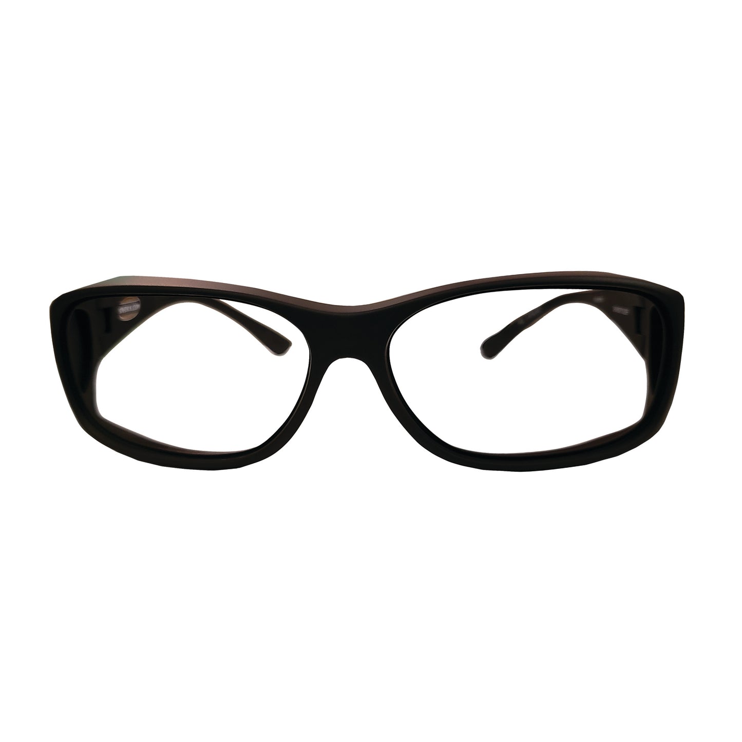 Black rectangular frames of Fitguard Beta Fitover Radiation Protection Eyewear, designed for wearing over regular glasses.