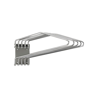 Barrier Technologies Swing-Arm Five-Apron Rack with adjustable metal arms for hanging aprons, attached to a wall bracket.